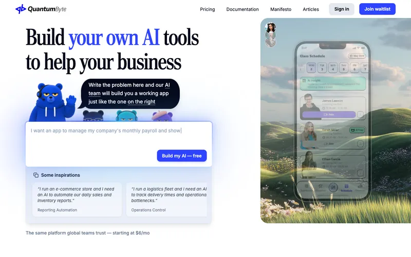 quantumbyte.ai homepage