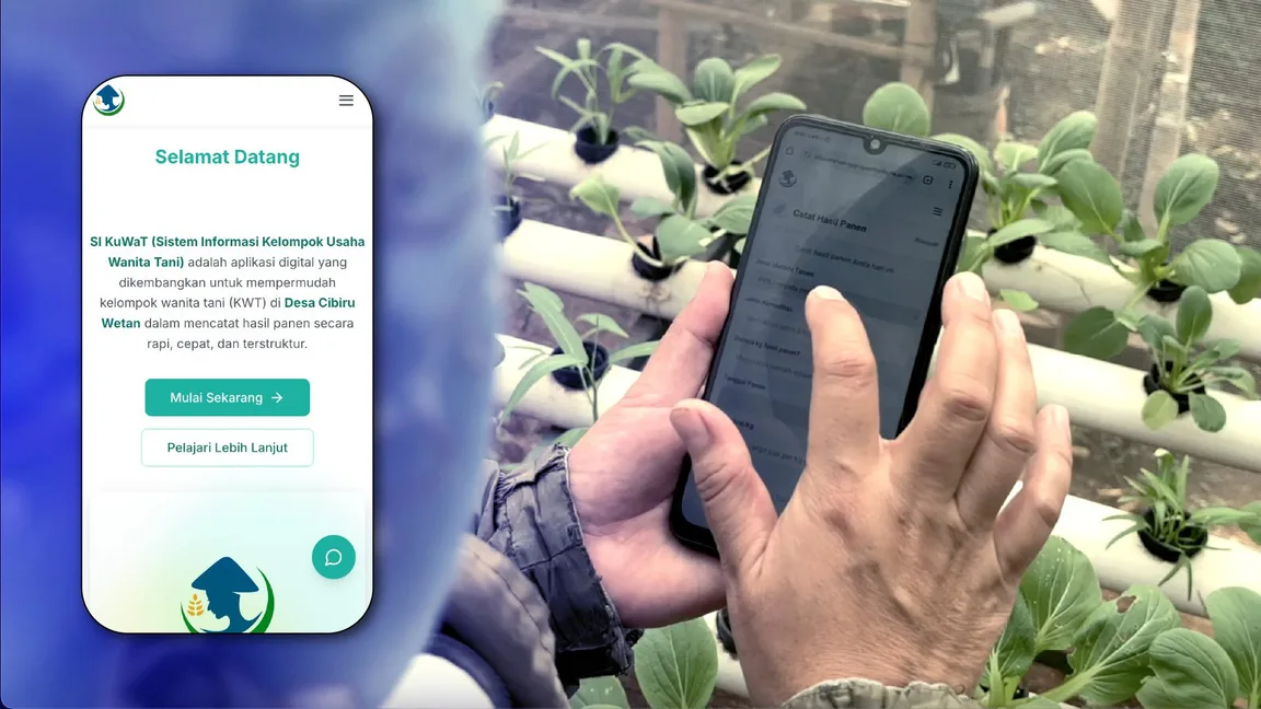 SuKuWat farming application with a mobile harvest-recording workflow.